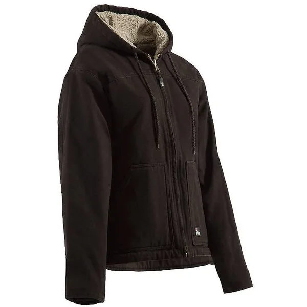 Berne Women's Washed Duck Sherpa-Lined Hooded Coat, Baltic Blue