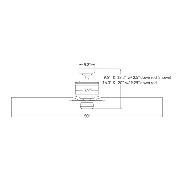 Modern Fan Company - IND-DB-50-GY-NL-WC Industry 50x22 Ceiling