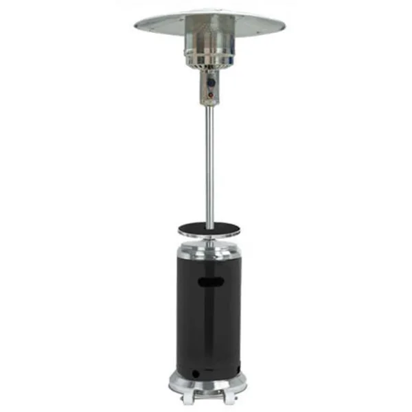 87 in. Tall Stainless Steel- Black Patio Heater with Table GA195443