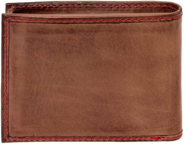 Rawlings Mens Tanned-Leather Baseball Stitch Embroidered Wallet - Dark Brown - 3.9" x 3.6 x 1"