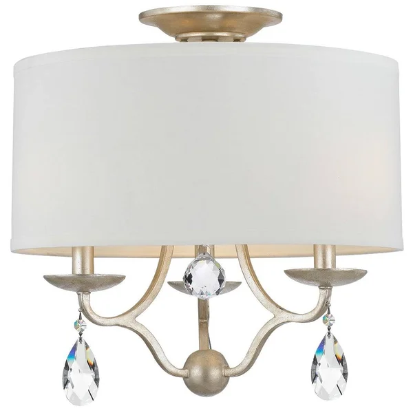 Crystorama 5973-SL Manning 3 Light Chandelier - Silver Leaf
