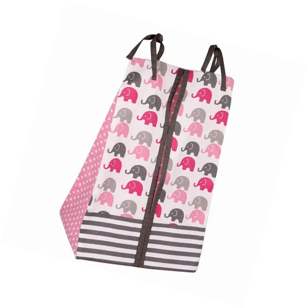 Bacati - Elephants Pink/Grey 10-Piece Nursery in A Bag Girls Crib Baby Bedding Set with 2 Crib Sheets 100% Cotton Fabrics