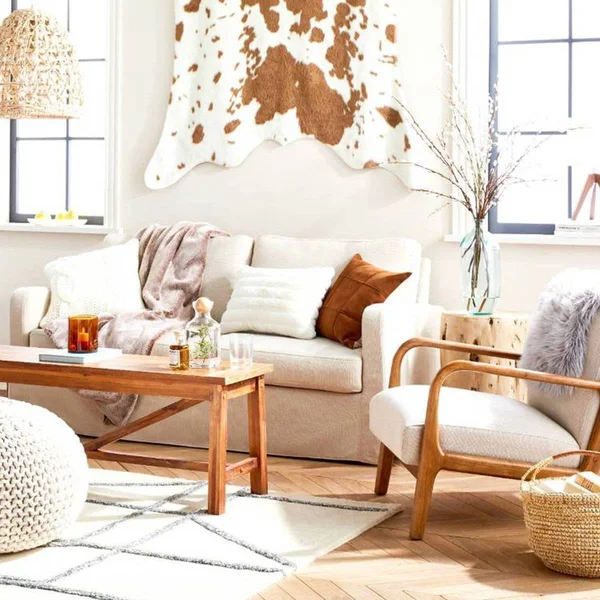 Cloverly Chunky Knit Pouf Cream - Threshold