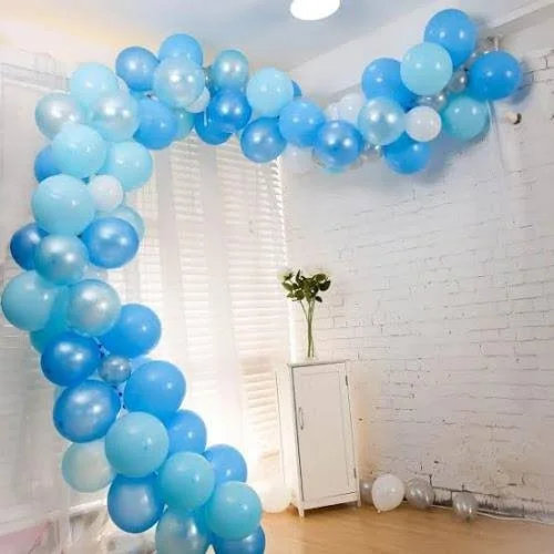 100 Pack DIY Balloon Garland Kit - Balloon Arch Party Decorations - Blue, Silver, White