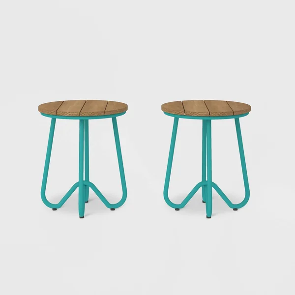 Novogratz Poolside Collection, Bobbi Outdoor Bistro Stools, 2-Pack, Turquoise, Blue