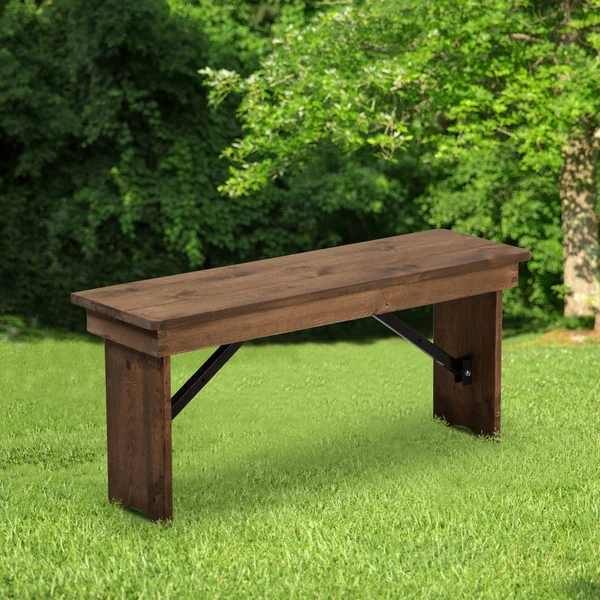 Lancaster Home 40x22 x 12x22 Antique Rustic Solid Pine Folding Farm Bench - Antique Rustic White