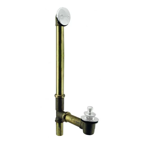 Westbrass D322-50 22-1/2-Inch Brass Twist & Close Drain Bath Waste and Overflow - Powder Coat White