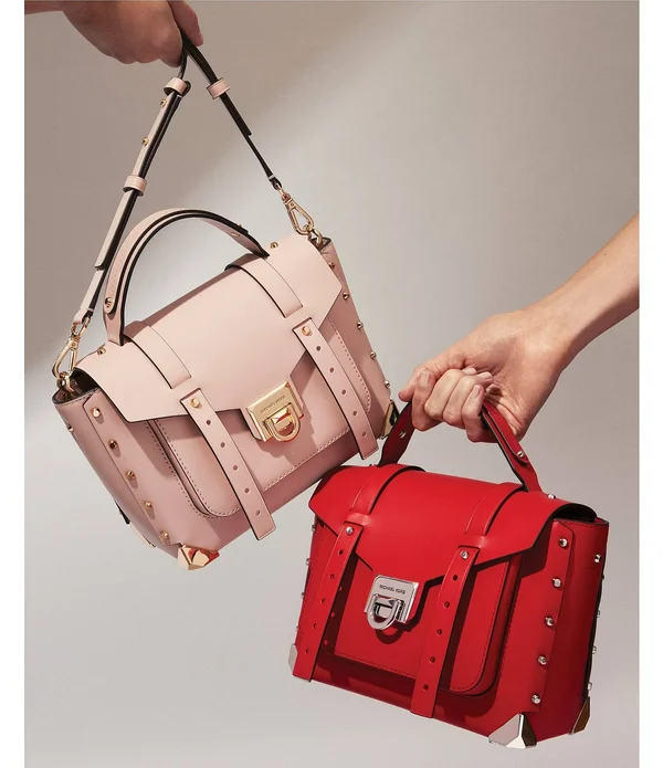 Michael Kors Manhattan Medium Leather Satchel Pink One Size