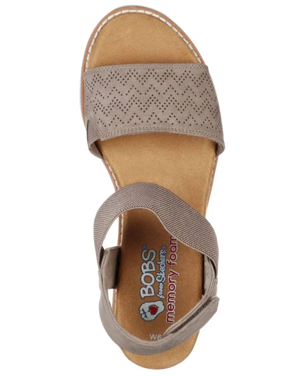 Skechers Women's Bobs Desert Kiss Slingback Sandal, Brown