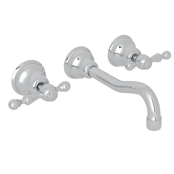 Rohl Arcana AC351L-APC/TO-2 Wall Mount Widespread Lavatory Faucet - Polished Chrome