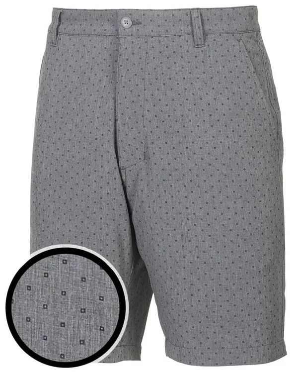 FootJoy Lightweight Woven Tonal Print Golf Shorts Heather BLACK/BOX