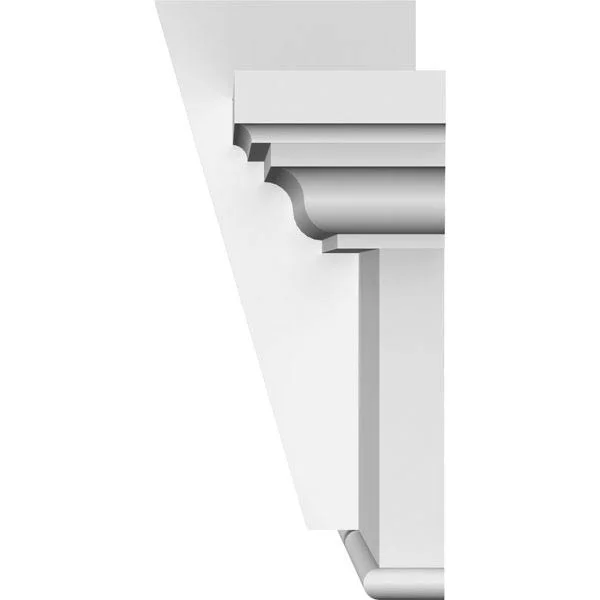 155 inch Bottom Width x 159 inch Top Width x 7 1/4 inchh x 1 inchp, Craftsman Crosshead with Bottom Trim w/ Flat Keystone