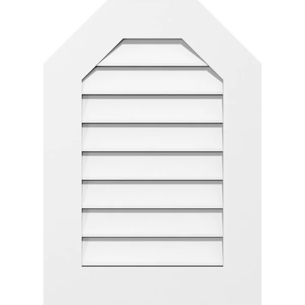 Ekena Millwork GVPOT12X3201SF 12x22W x 32x22H Octagonal Top Surface Mount PVC Gable Vent: Functional - w/ 3-1/2x22W x 1x22P Stand