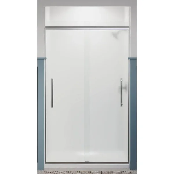 Kohler 707601-8D3-SHP Pleat Frameless Sliding Shower DOOR - 79-1/16x22 H x 44-5/8 – 47-5/8x22 W - Crystal Clear Glass with Bright