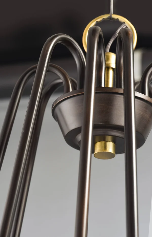 Maxim Lighting 11735BKSN Haven 5 Light Chandelier - Black, Satin Nickel
