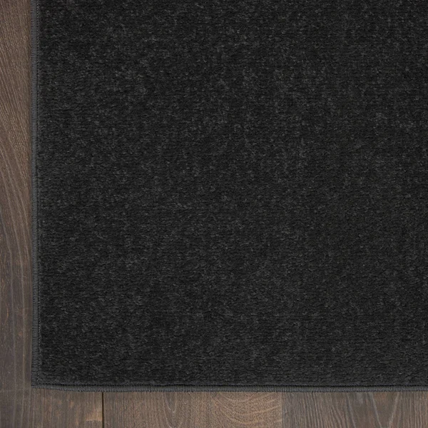 Nourison Essentials Indoor/Outdoor Contemporary Black Area Rug - Size: 4& x 6&