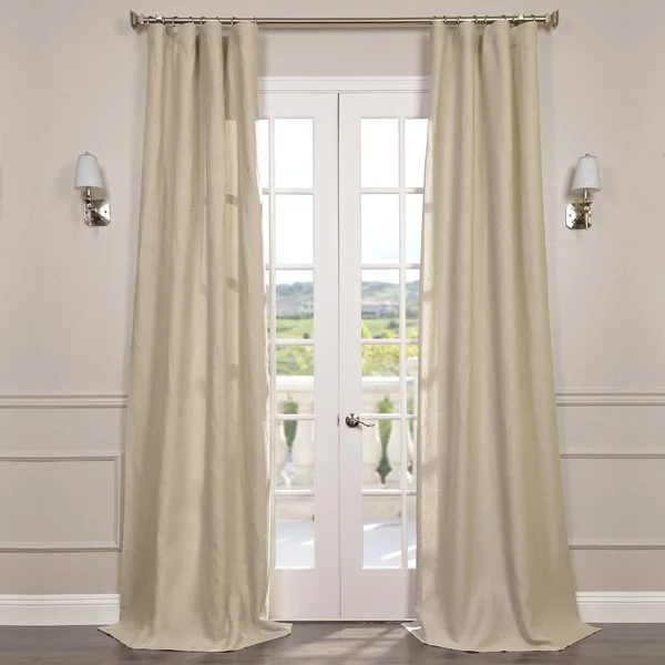 Exclusive Fabrics Signature French Linen Sheer Curtain PANEL - Birch 96-Inch