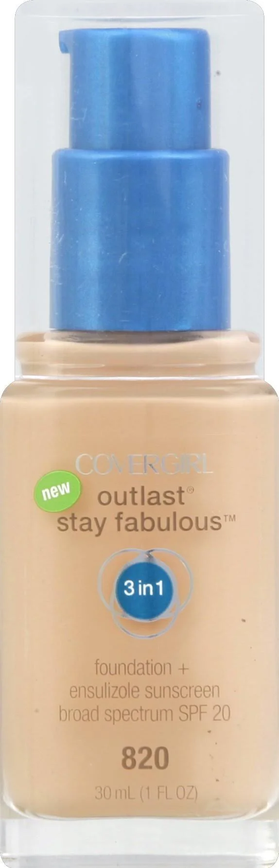 CoverGirl Outlast Stay Fabulous 3-in-1 Foundation - Creamy Natural 820 - 1 fl oz bottle
