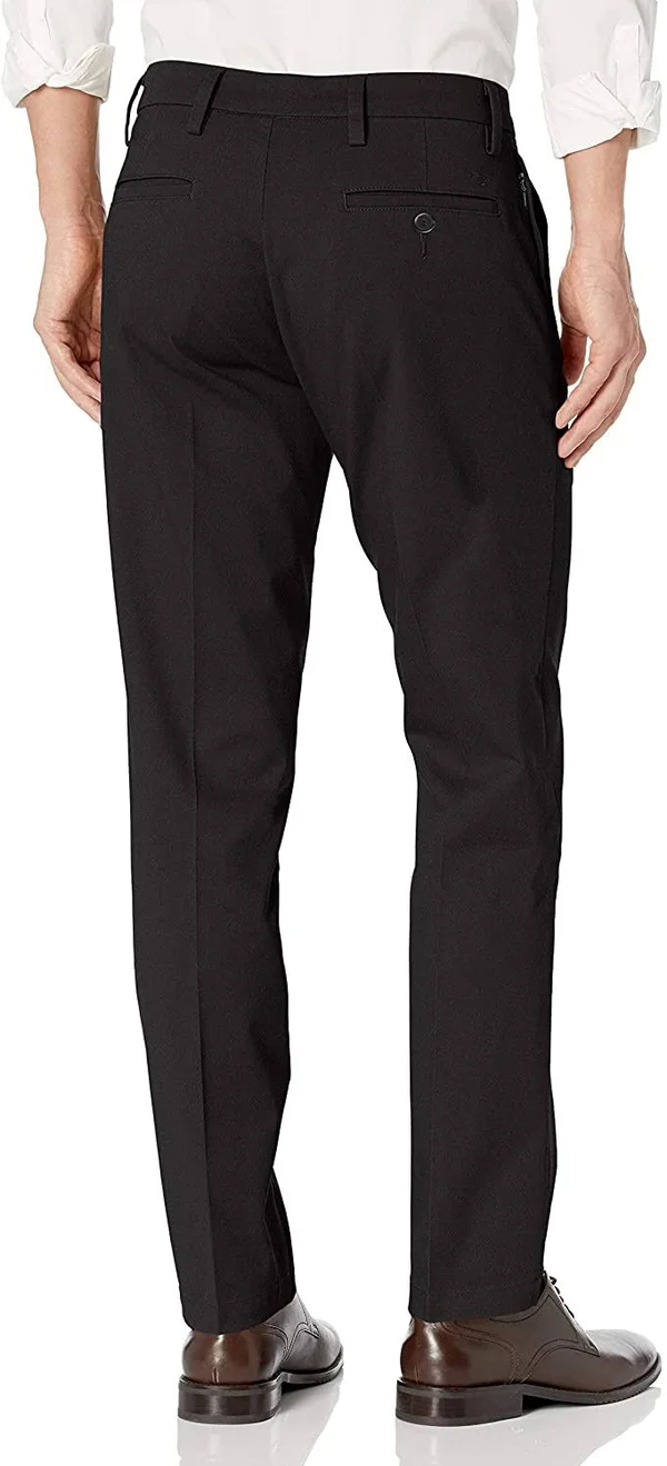 Dockers Men's Workday Smart 360 Flex Straight Fit Khaki Stretch Pants - Black
