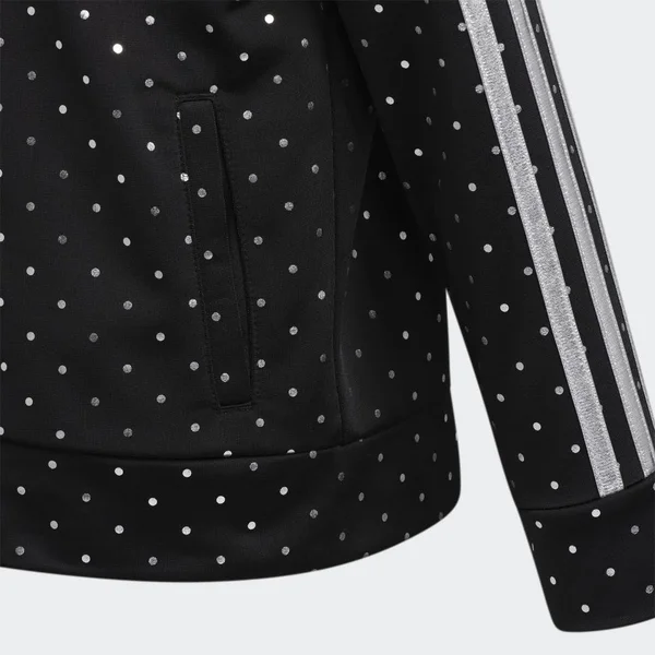 Adidas Little Girls& Dot Tricot Jacket and Pants Track Set, 2T, Black