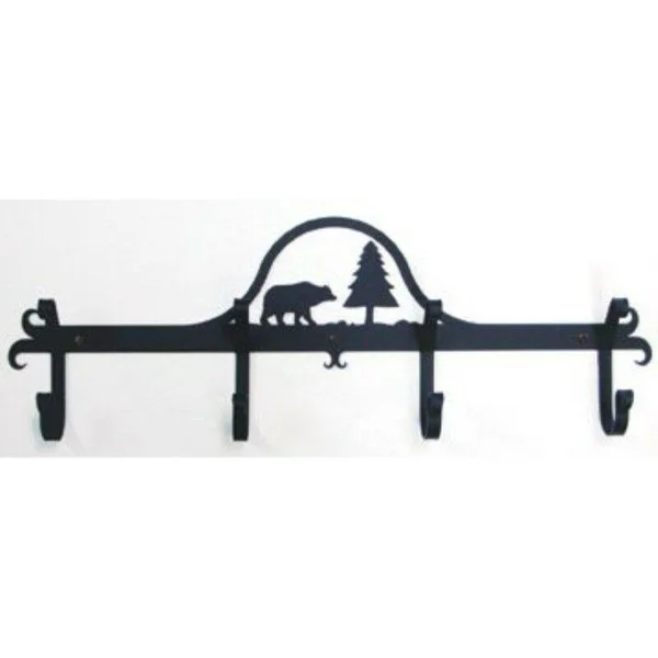 Village Wrought Iron Bear & Pine - Coat Bar