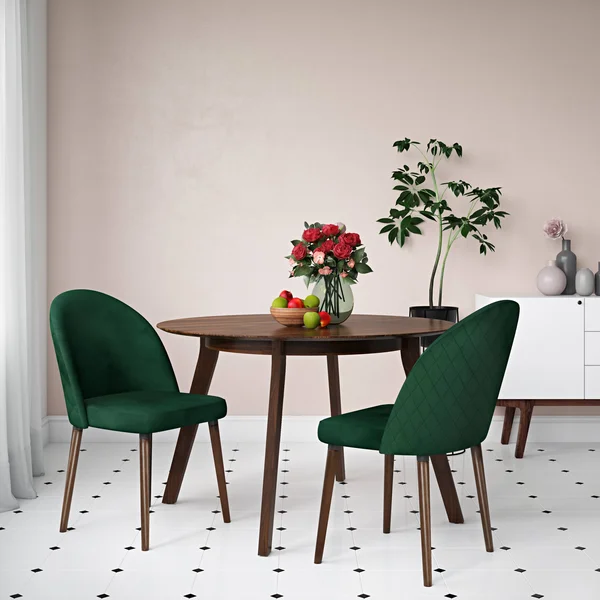 Novogratz Burma Upholstered Dining Chair, 2-Pack - Green