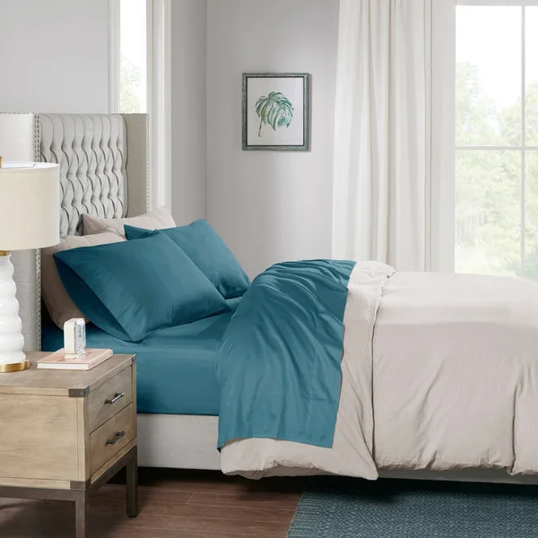 Sleep Philosophy - 300TC Liquid Cotton Sheet Set - Teal - Full