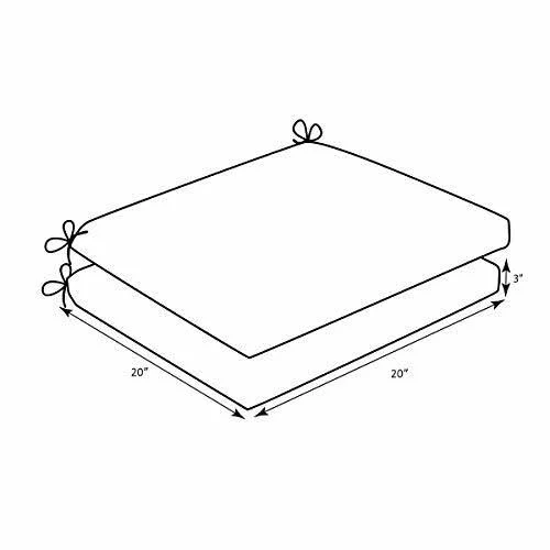 Pillow Perfect Outdoor - Indoor Gilford Baltic Squared Corners Seat Cushion Set O, 18.5 in. L x 16 in. W x 3 in. D, 2 Piece