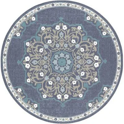 Grovelane Teen Cora Floral CharcoalTaupe Indooroutdoor Area Rug - Gray