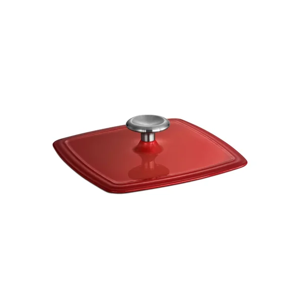 Tramontina Gourmet Enameled Cast Iron 11 in Grill Pan with Press - Red