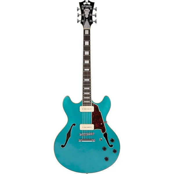 D&Angelico Premier Series DC Boardwalk Semi-Hollow Electric Guitar with Seymour Duncan P90s Ocean Turquoise