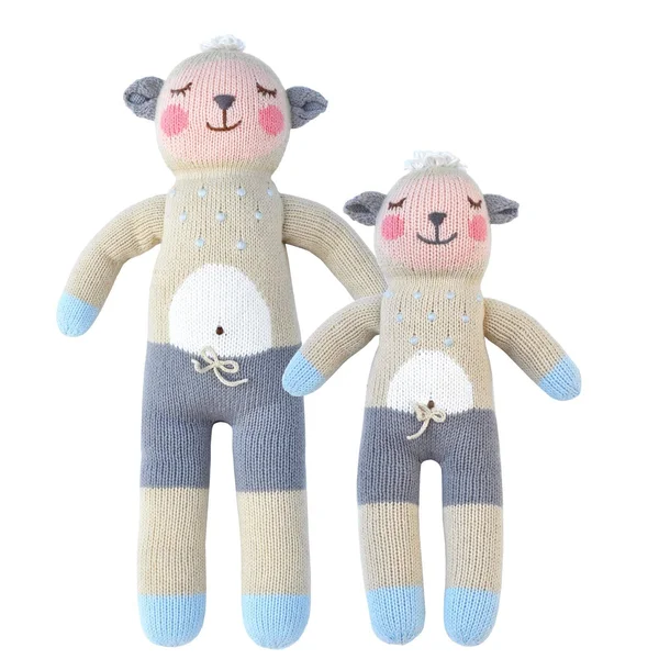 Blabla Wooly The Sheep Plush Doll - Knit Stuffed Animal for Kids. Cute - Cuddly & Soft Cotton Toy. Perfect, Forever Cherished