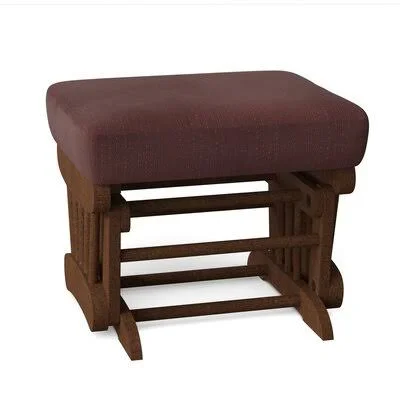 Jankowski 20.5x22 Rectangle Standard Ottoman Harriet Bee Body Fabric: Metal Gray-20593C - Leg Color: Dark Walnut