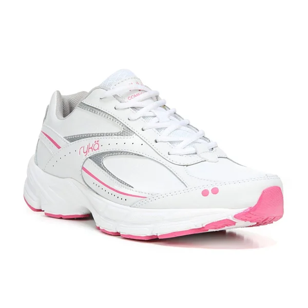 Ryka Comfort Walk Women's Walking Shoes - White Silver Pink - 9.5 Wide