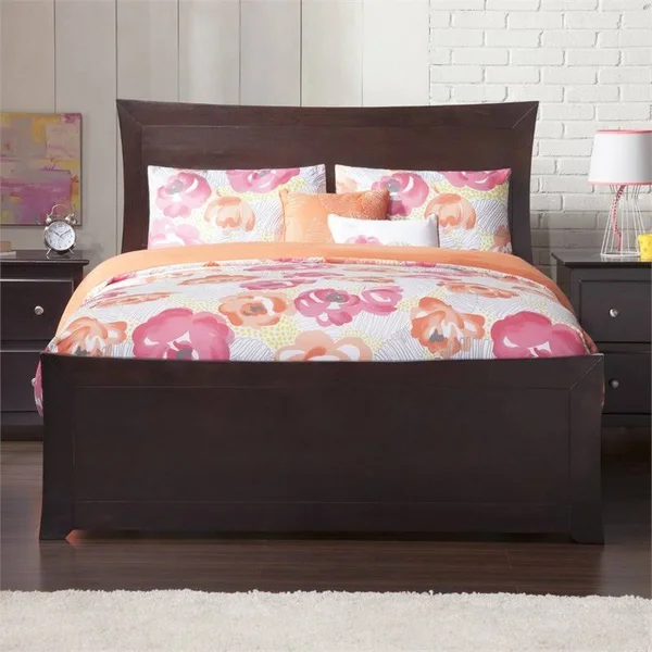 Atlantic Furniture Metro Queen Bed with Matching Foot Board in Espresso