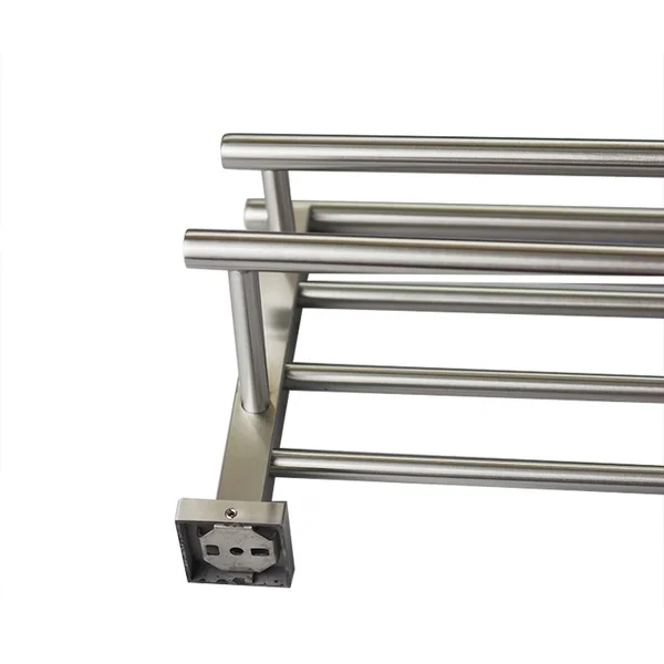 Premium Modern Double Hanging Quadruple Towel Bar Rack W Square Base 24 Inches Brushed Finish Stainless Steel