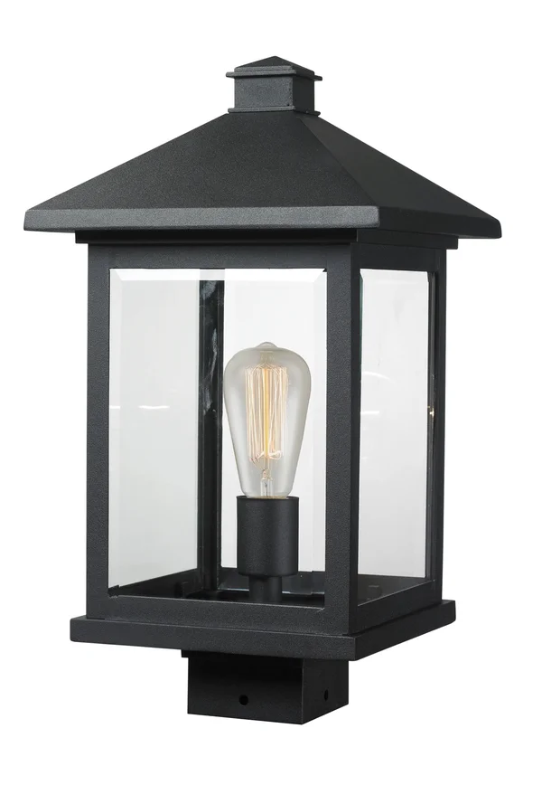 Z-Lite 531PHBS-BK Portland 1 Light Post Mount Light, Black