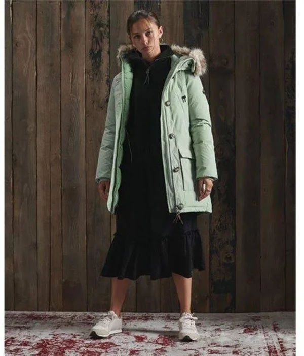 Superdry Women's Rookie Down Parka Coat - Silver