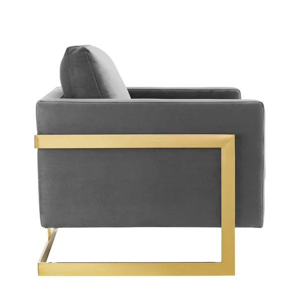 Modway Posse Performance Velvet Accent Chair - Gold Gray