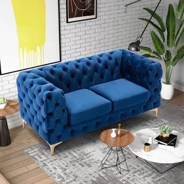 HOMEFUN Teal Velvet Upholstered Adjustable Hight Swivel Shell Task Chair - Blue