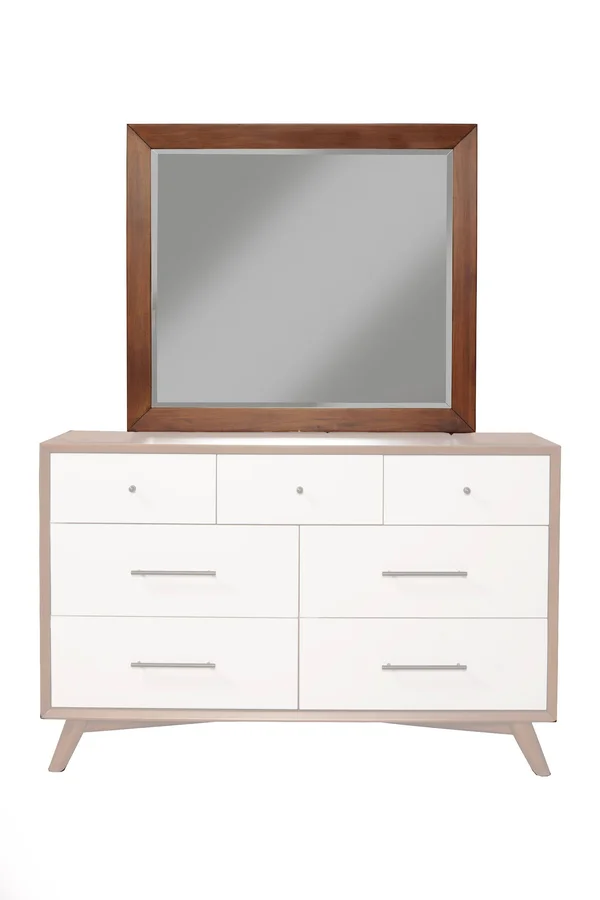 Alpine Furniture Flynn Acorn White Mirror