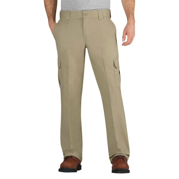 Dickies Men's WP595 Flex Regular Fit Straight Leg Work Cargo Pants D Sand 52x32