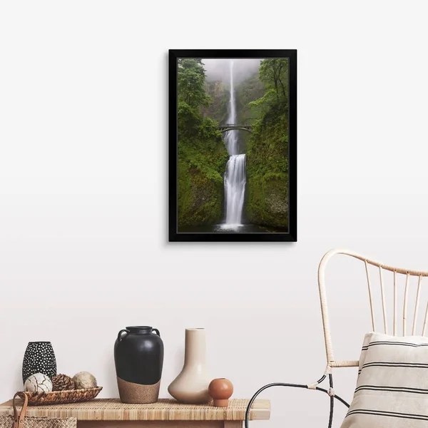 Oregon, Multnomah Falls, Columbia River Gorge Region, Black Framed Wall Art, 20x30, Great Big Canvas