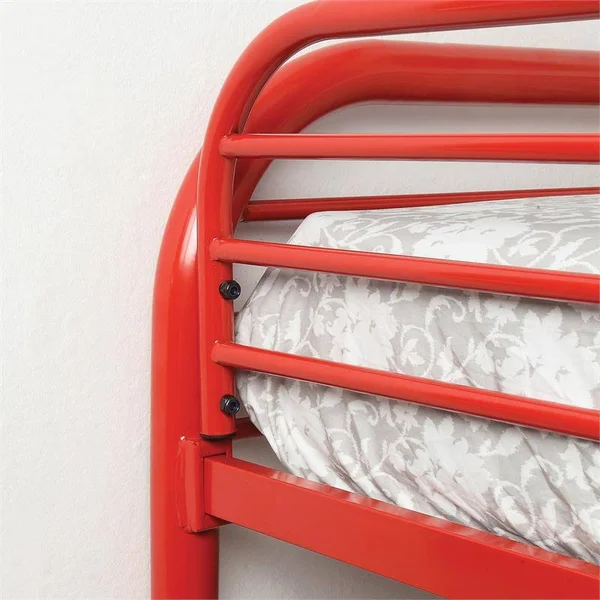 Furniture of America Sulie Transitional Twin Over Twin Bunk Bed in Red