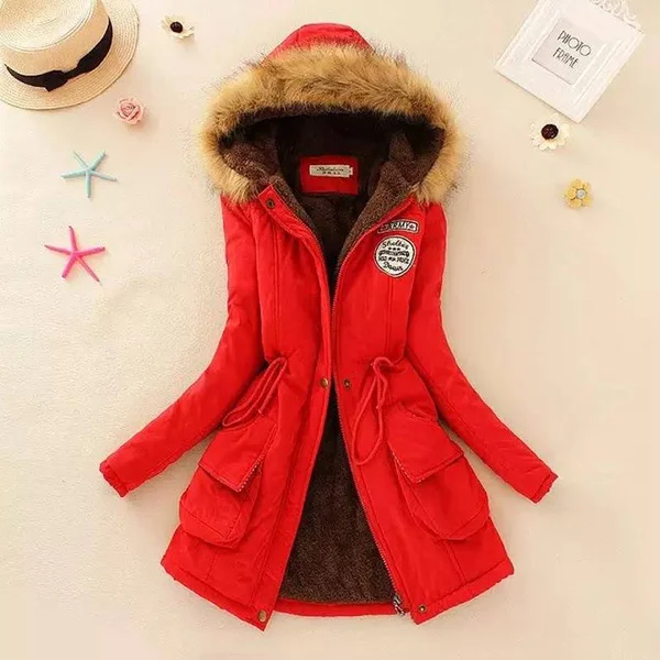 2018 Women Winter Thicken Warm Coat Female Autumn Hooded Cotton Fur Plus Size Basic Jacket Outerwear Slim Long Ladies Chaqueta D