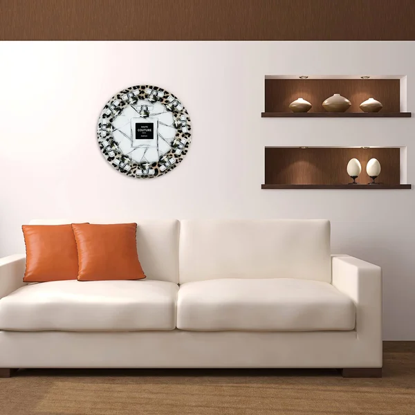 Empire Art Direct Haute Couture Frameless Free Floating Tempered Glass Round Graphic Wall Art - 20 inch x 20 inch, Ready to Hang