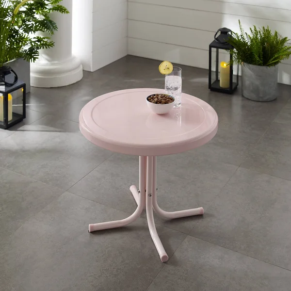 Crosley Retro Metal Side Table - Pink
