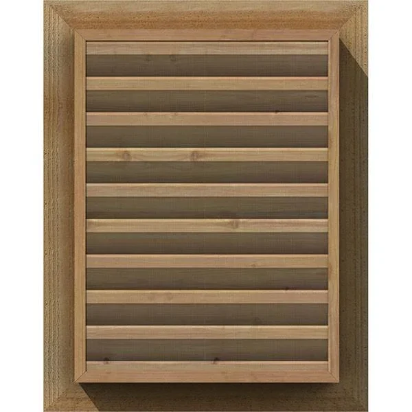 Ekena Millwork GVWVE32X1601RFUWR 32x22W x 16x22H Vertical Gable Vent (37x22W x 21x22H Frame Size): Unfinished, Functional, Rough