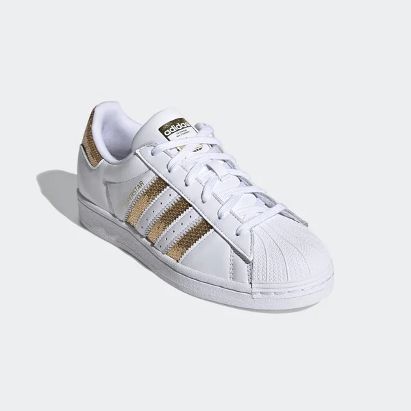 Adidas Superstar Shoes White/Gold G55658 - 7.5