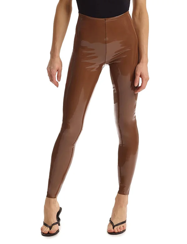 Commando Women's Faux Patent Leather Leggings - Cinnamon, Large